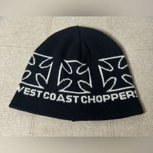 Vintage West Coast Choppers Iron Cross Beanie Toque Hat Made In USA DeadStock